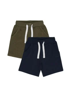 Minymo Jungen Sweatshorts - MIBoys 2er-Pack in oliv