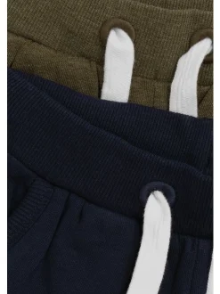 Minymo Jungen Sweatshorts - MIBoys 2er-Pack in oliv