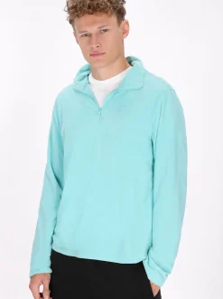 Mo Herren Fleecepullover in türkis