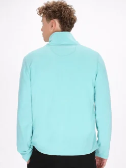 Mo Herren Fleecepullover in türkis