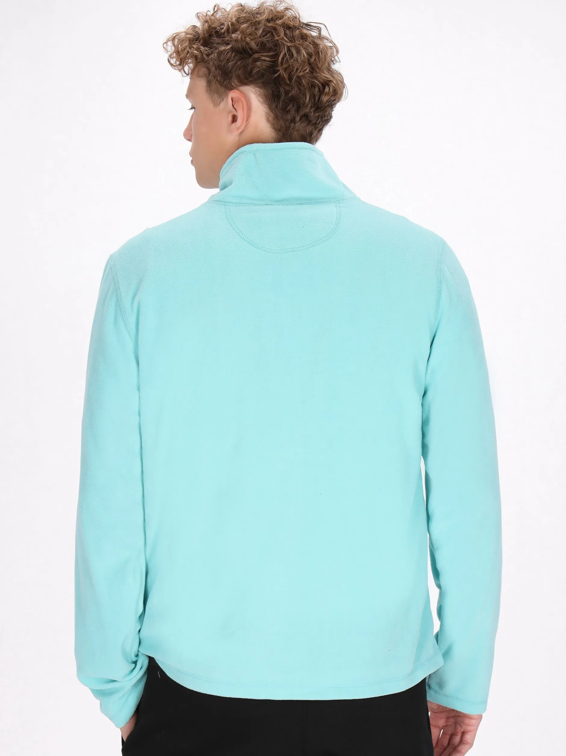 Mo Herren Fleecepullover in türkis