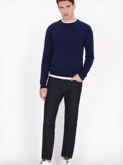 Mo Herren Pullover in blau - Ausschnitt: Rundhals
