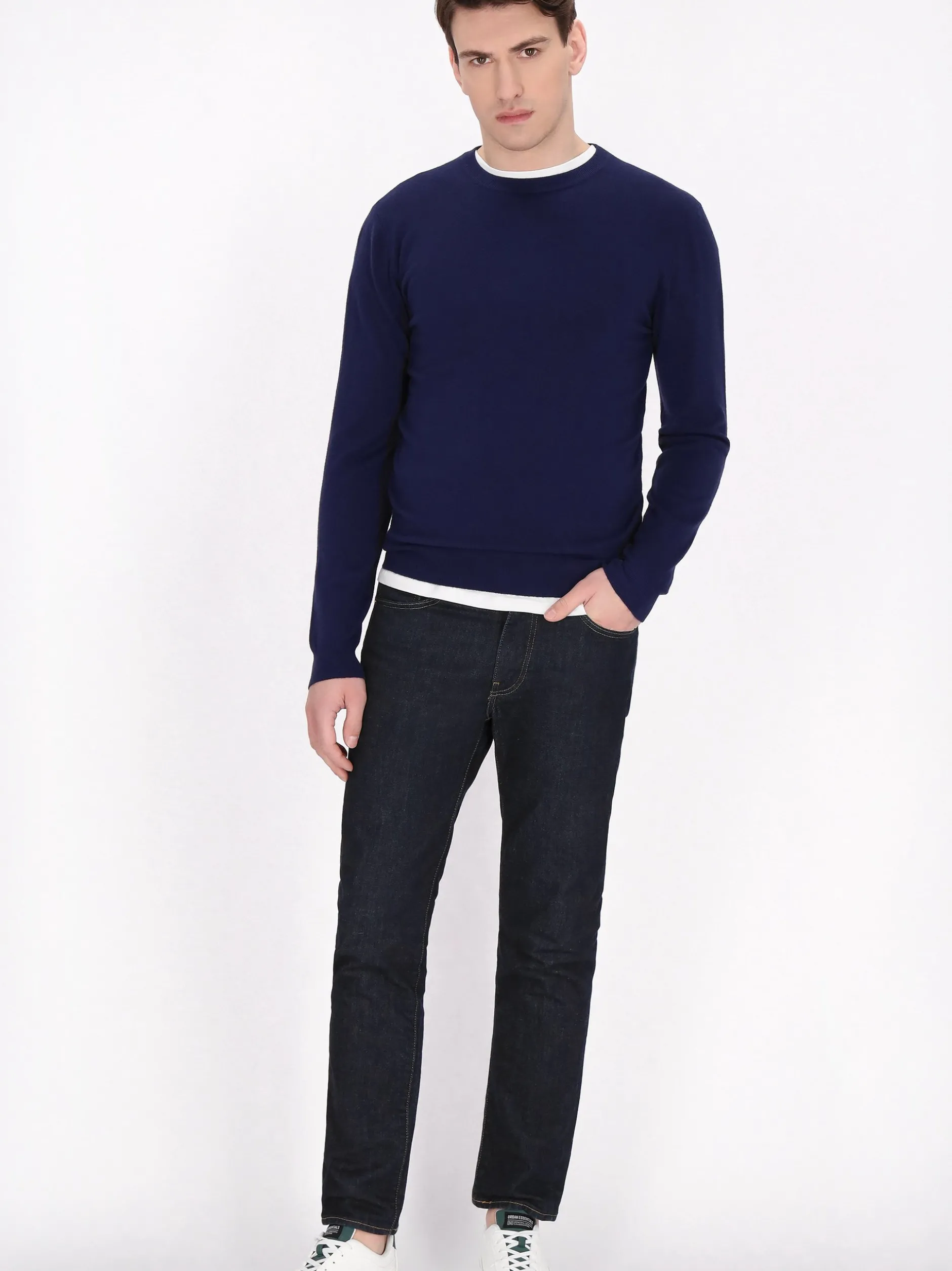Mo Herren Pullover in blau - Ausschnitt: Rundhals
