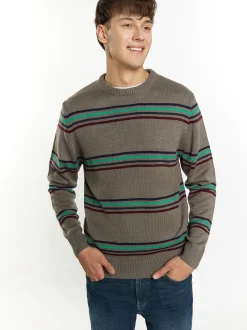 Mo Herren Pullover in grau - Ausschnitt: Rundhals
