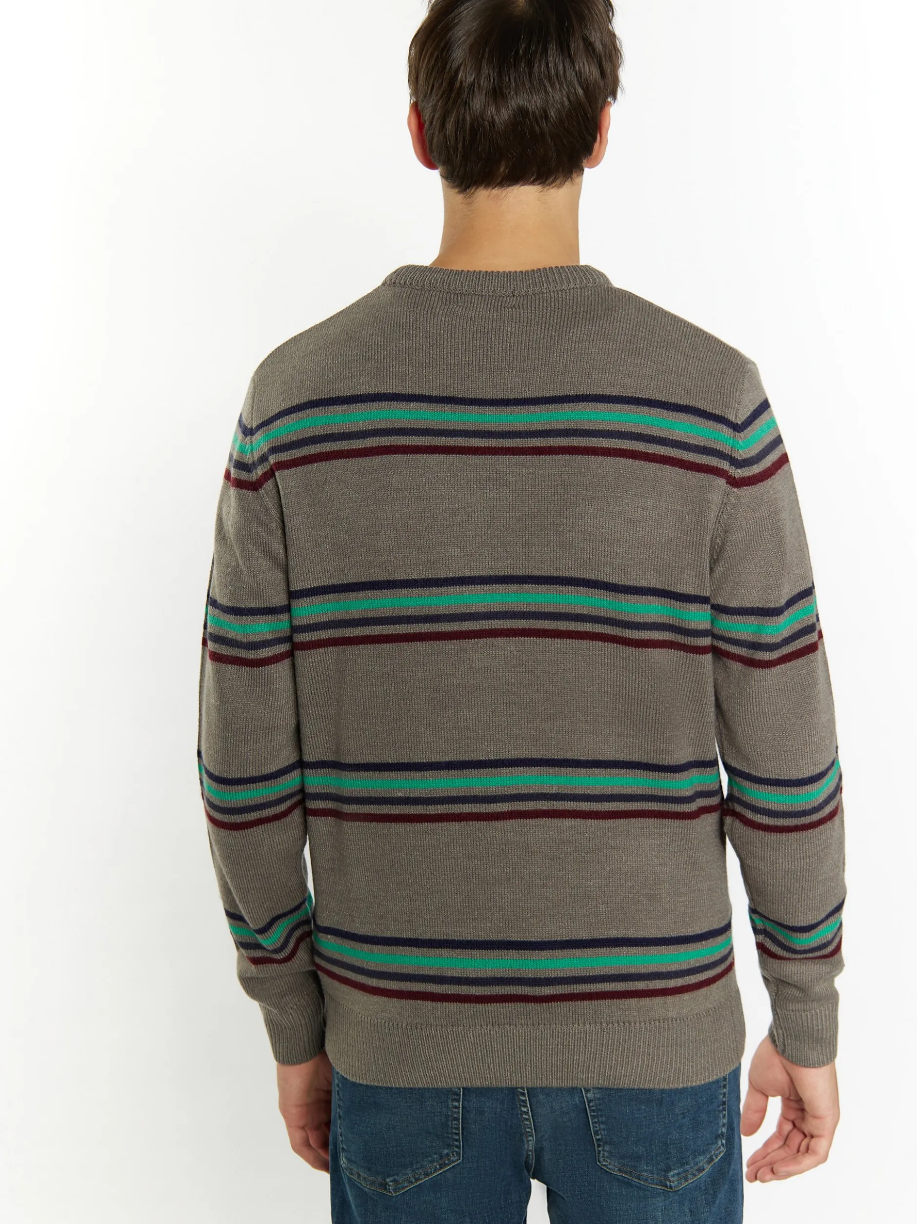 Mo Herren Pullover in grau - Ausschnitt: Rundhals