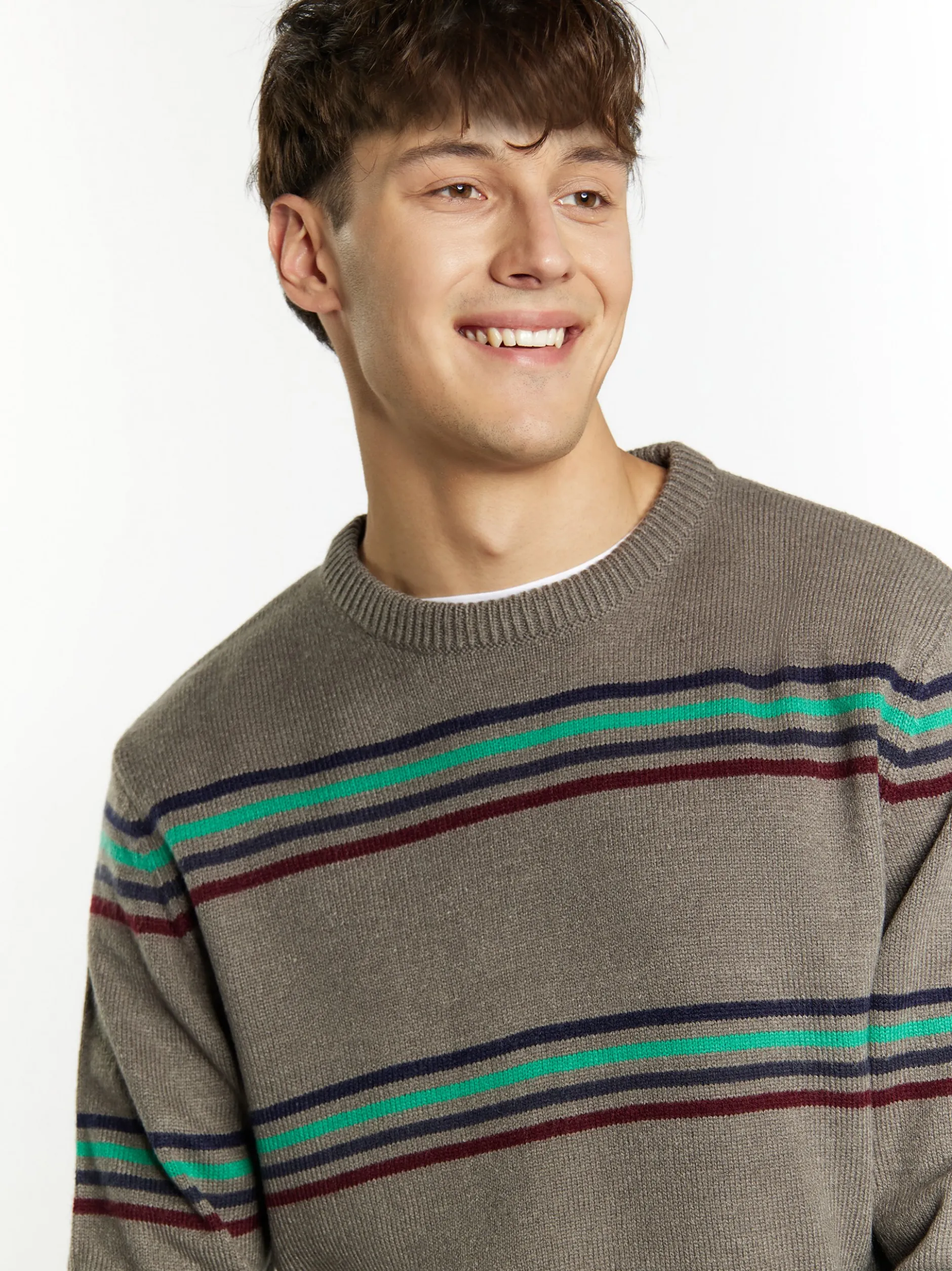 Mo Herren Pullover in grau - Ausschnitt: Rundhals