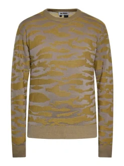 Mo Herren Pullover in khaki - Ausschnitt: Rundhals