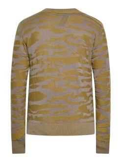 Mo Herren Pullover in khaki - Ausschnitt: Rundhals