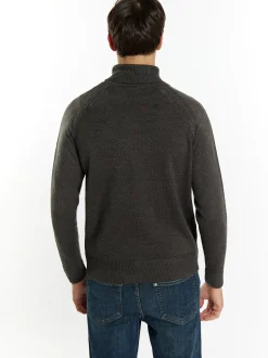 Mo Herren Rollkragenpullover in anthrazit
