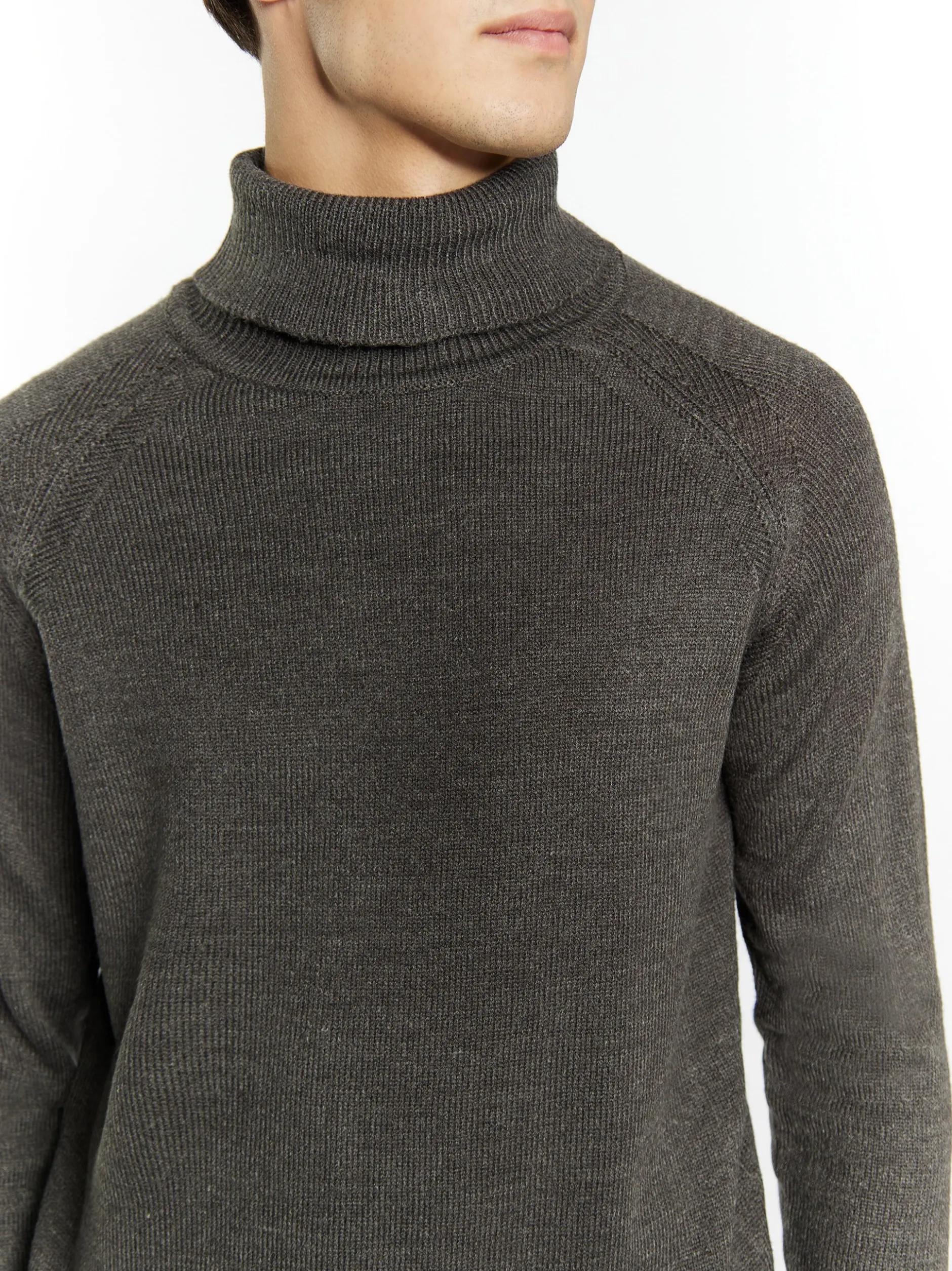 Mo Herren Rollkragenpullover in anthrazit