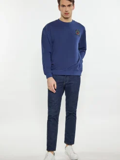 Mo Herren Sweatshirt in marine - Ausschnitt: Rundhals