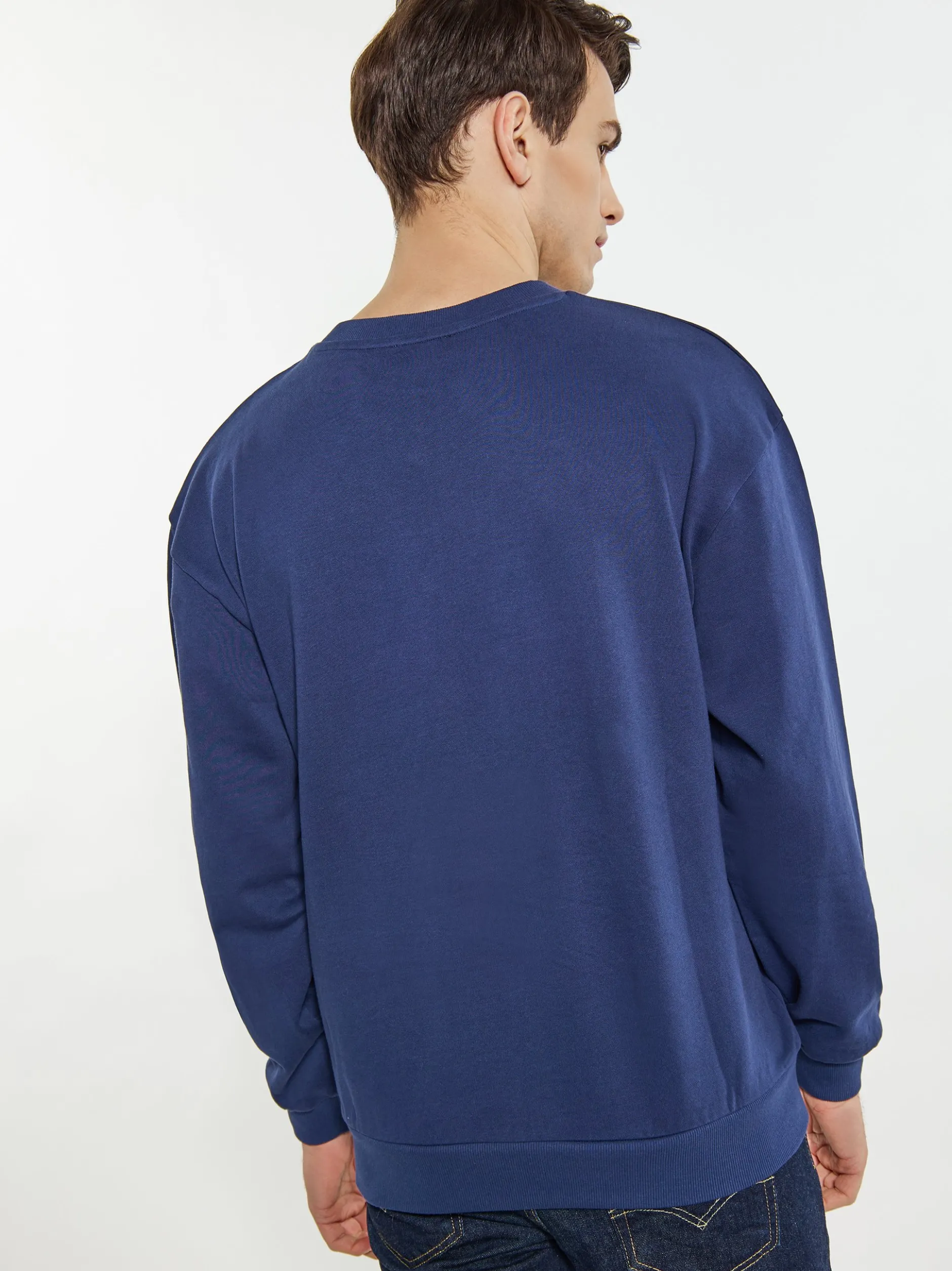 Mo Herren Sweatshirt in marine - Ausschnitt: Rundhals
