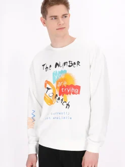 Mo Herren Sweatshirt in weiß - Ausschnitt: Rundhals