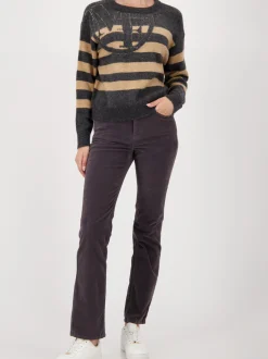 Monari Damen Strickpullover - Ciao Bella in anthrazit beige