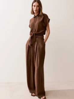 More & More Damen Bluse in schoko - Ärmel: extra kurz