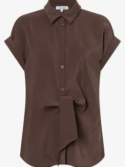 More & More Damen Bluse in schoko - Ärmel: extra kurz