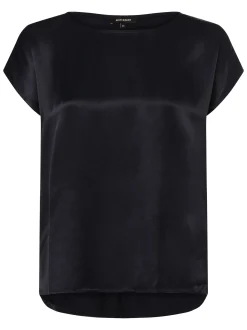 More & More Damen Blusenshirt in marine - Ärmel: kurzarm