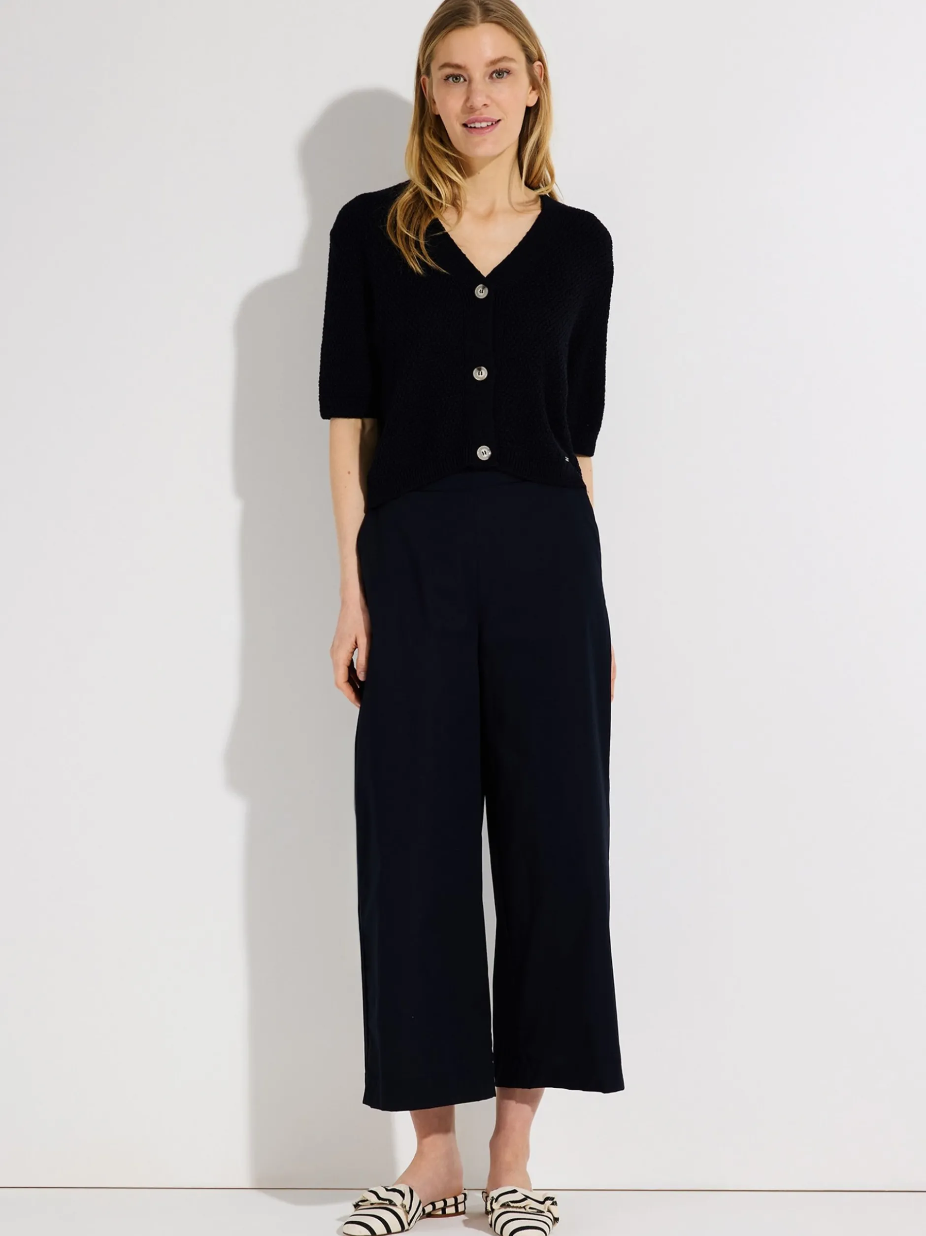 More & More Damen Culotte in marine - Länge: verkürzt