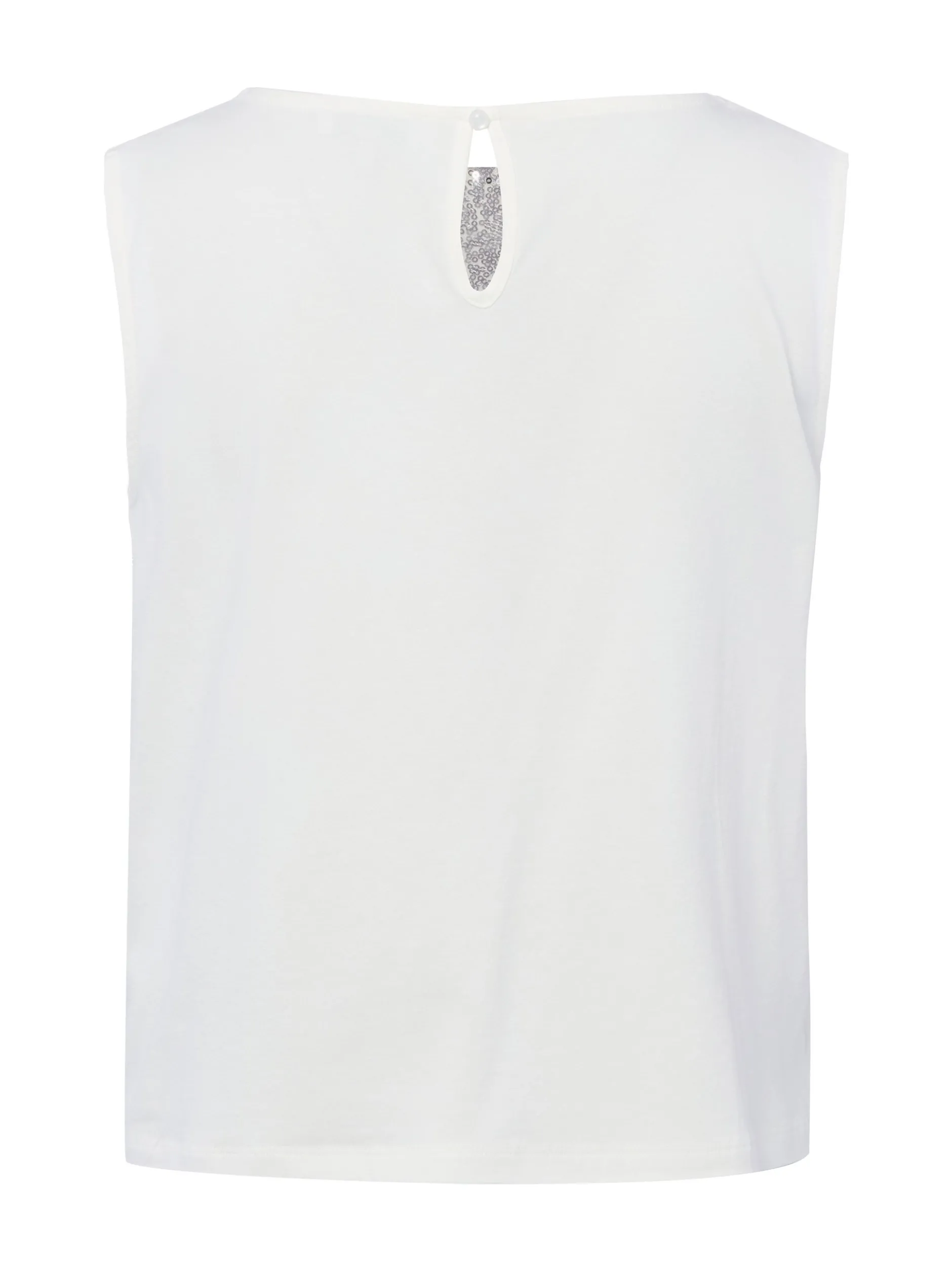More & More Damen Paillettentop in ecru silber