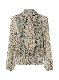 More & More Damen Schluppenbluse in ecru taupe