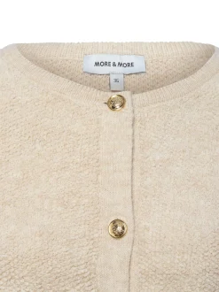 More & More Damen Strickjacke in beige - Ärmel: langarm