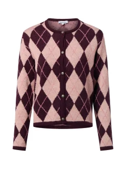 More & More Damen Strickjacke mit Woll-Anteil in altrosa aubergine