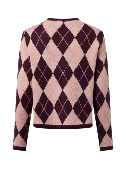 More & More Damen Strickjacke mit Woll-Anteil in altrosa aubergine