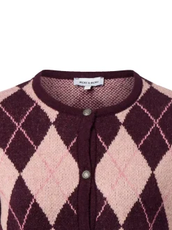 More & More Damen Strickjacke mit Woll-Anteil in altrosa aubergine