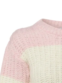 More & More Damen Strickpullover mit Woll-Anteil in ecru rosa