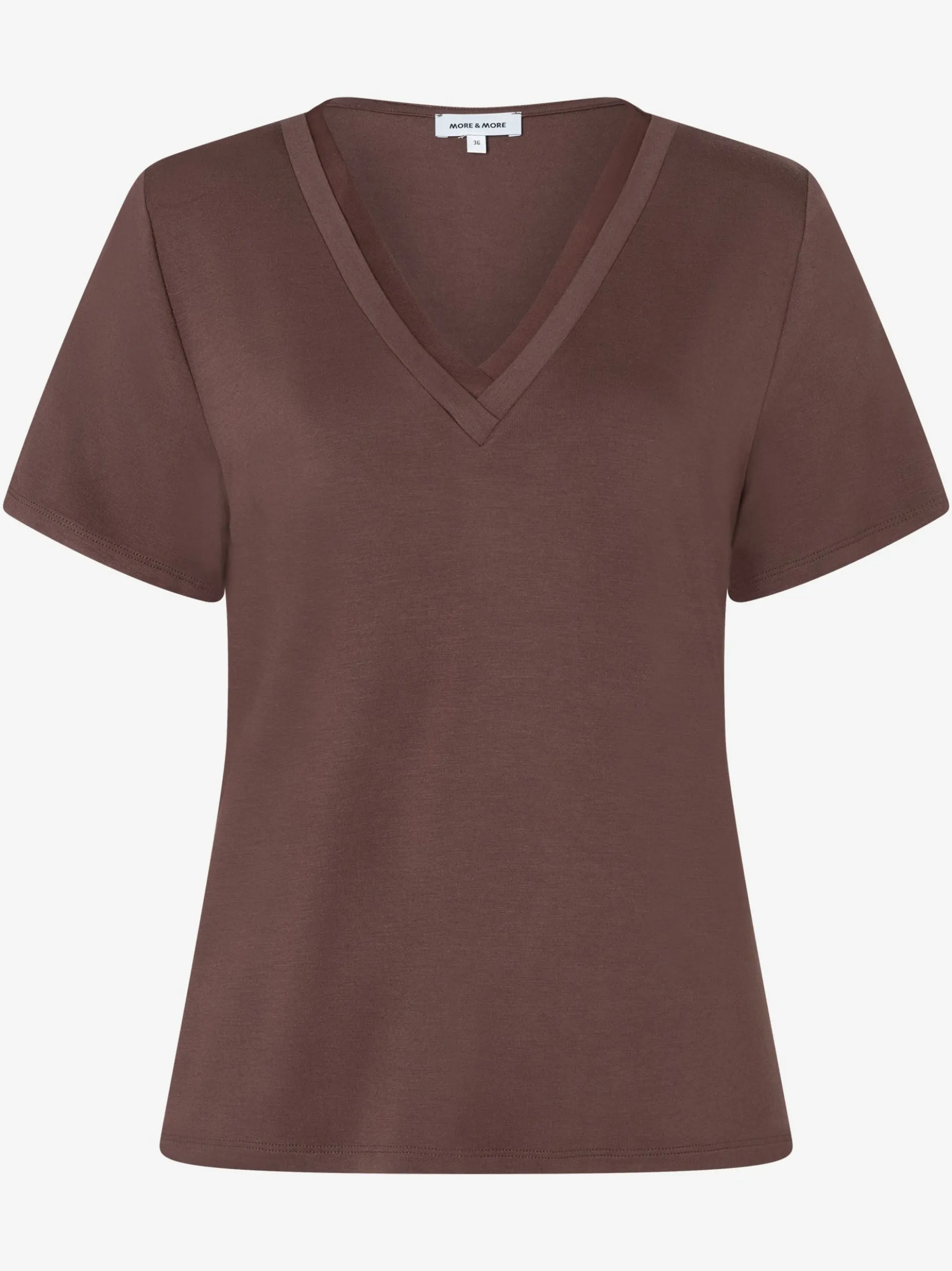 More & More Damen T-Shirt in schoko - Ärmel: kurzarm