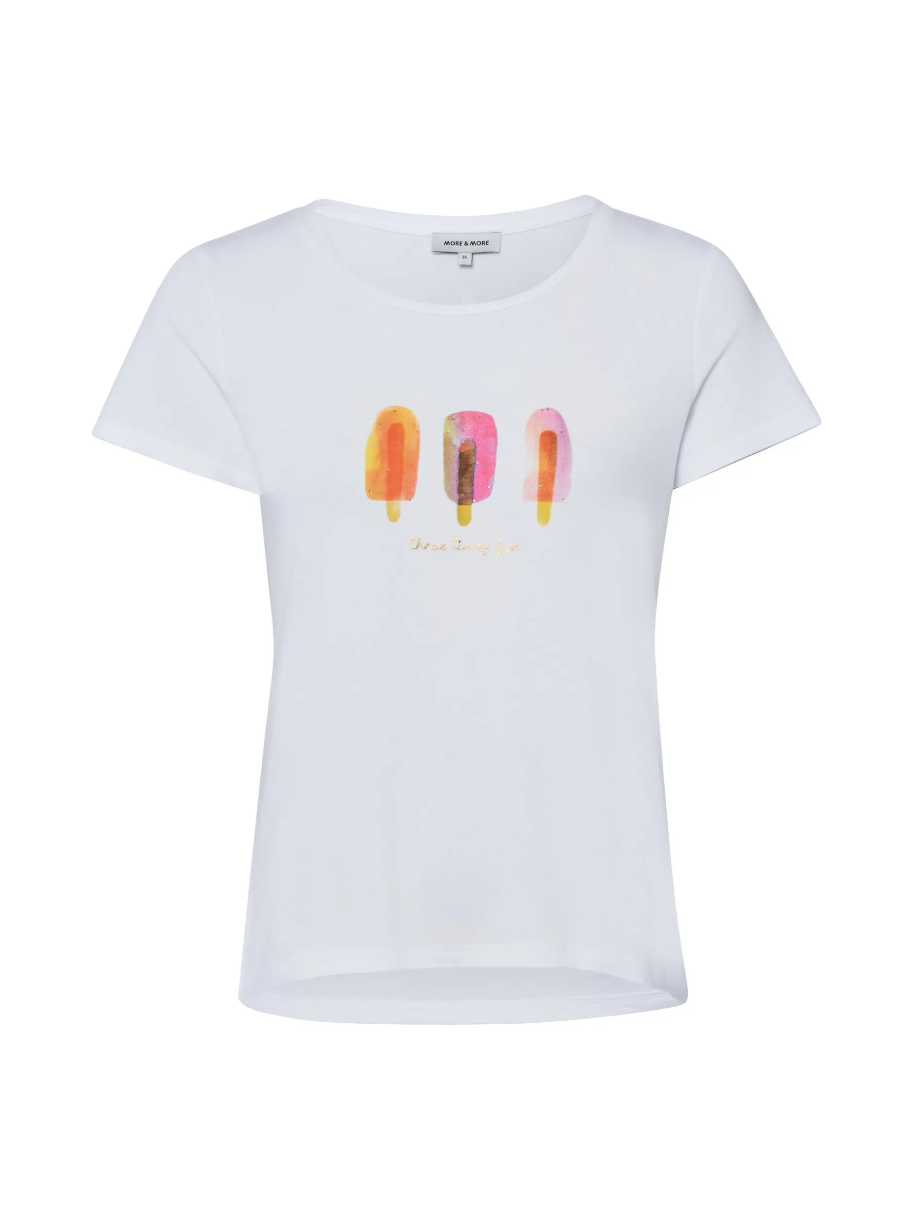 More & More Damen T-Shirt in weiß mehrfarbig