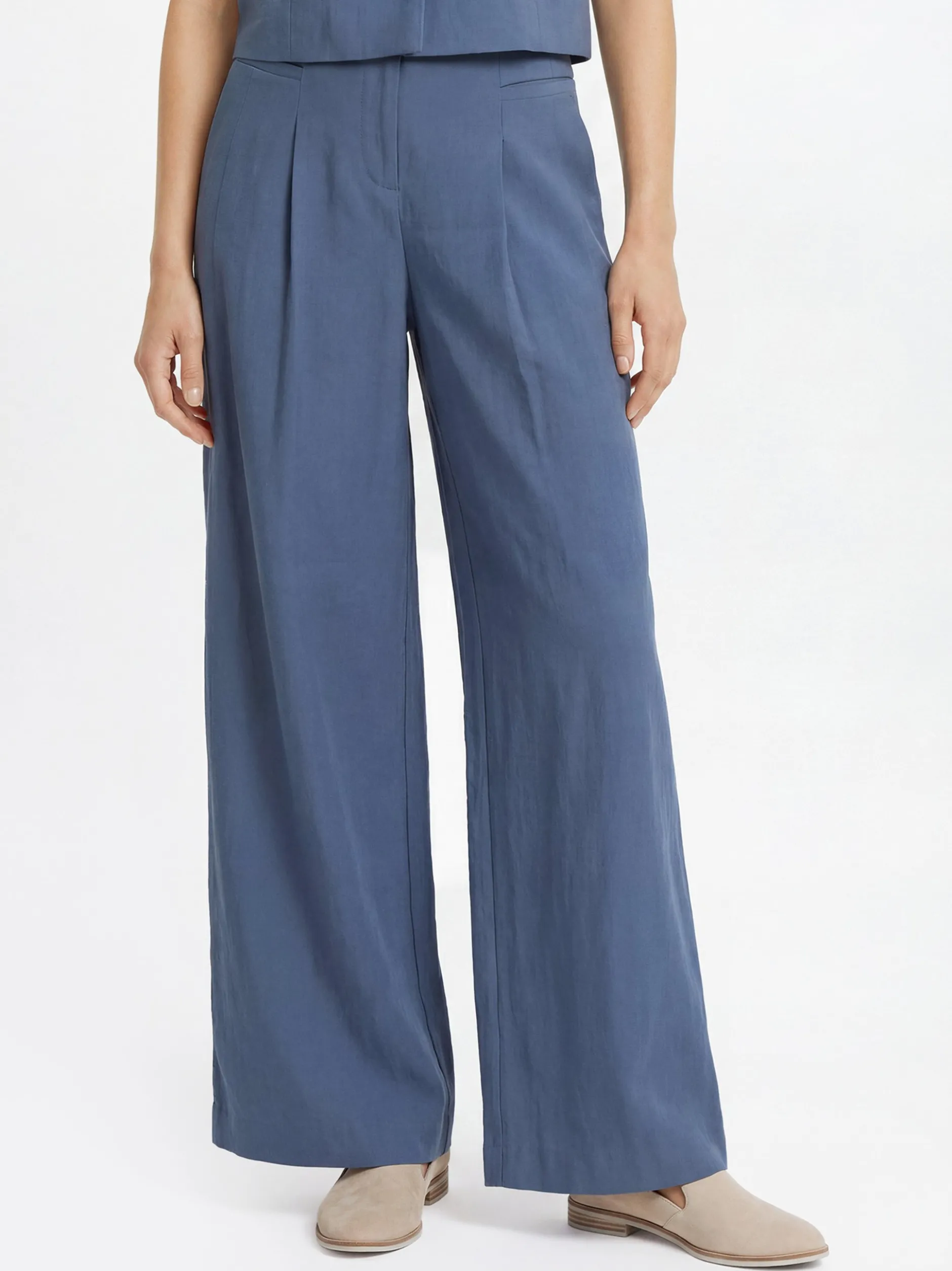 Msch Copenhagen Damen Bundfaltenhose - Frode in blau