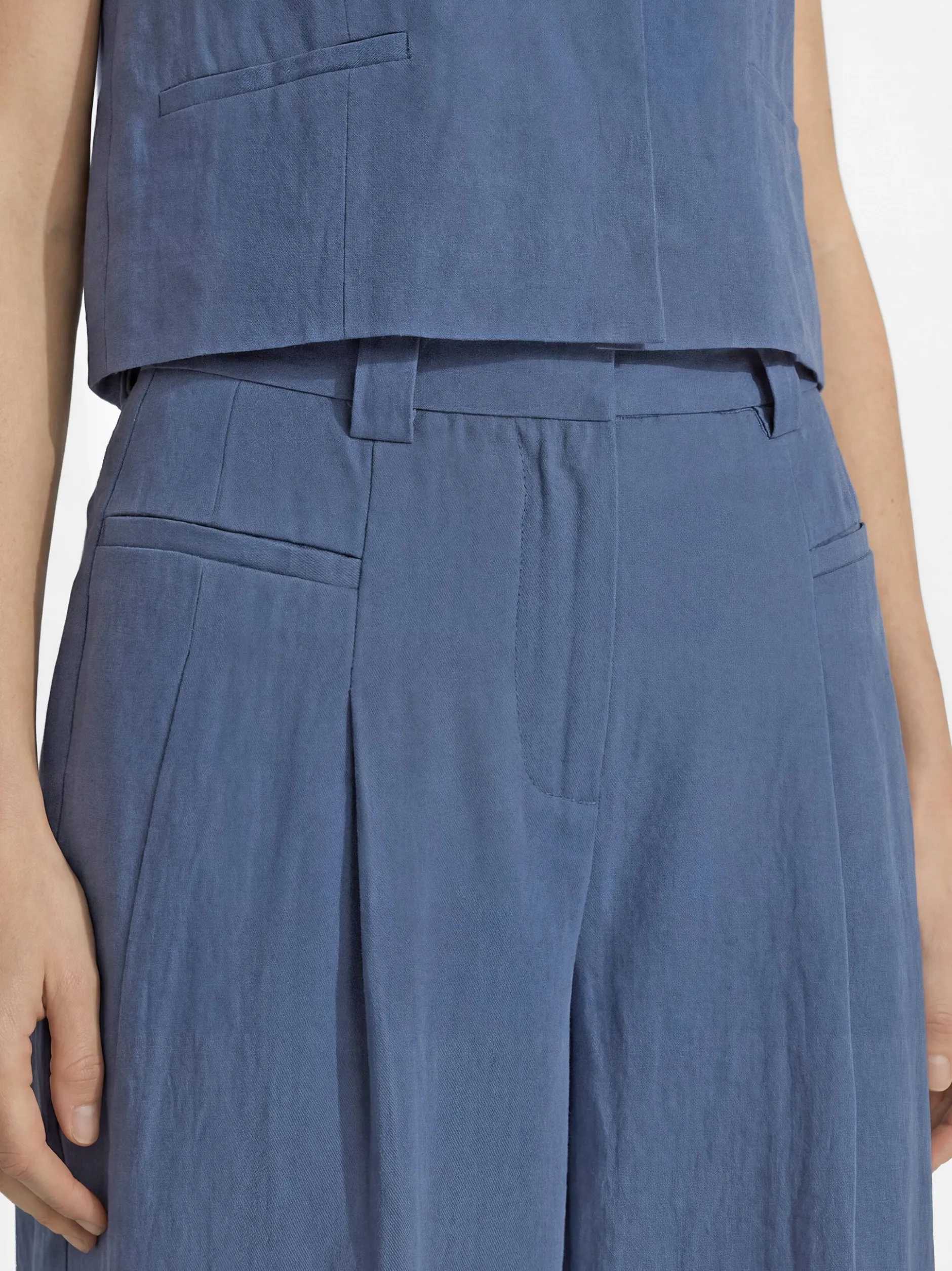 Msch Copenhagen Damen Bundfaltenhose - Frode in blau