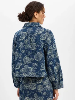 Msch Copenhagen Damen Jeansjacke - MSCHTita in indigo beige