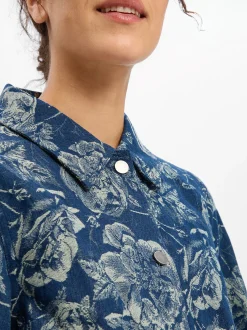 Msch Copenhagen Damen Jeansjacke - MSCHTita in indigo beige
