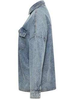 Mustang Damen Bluse in blue stone - Ärmel: langarm