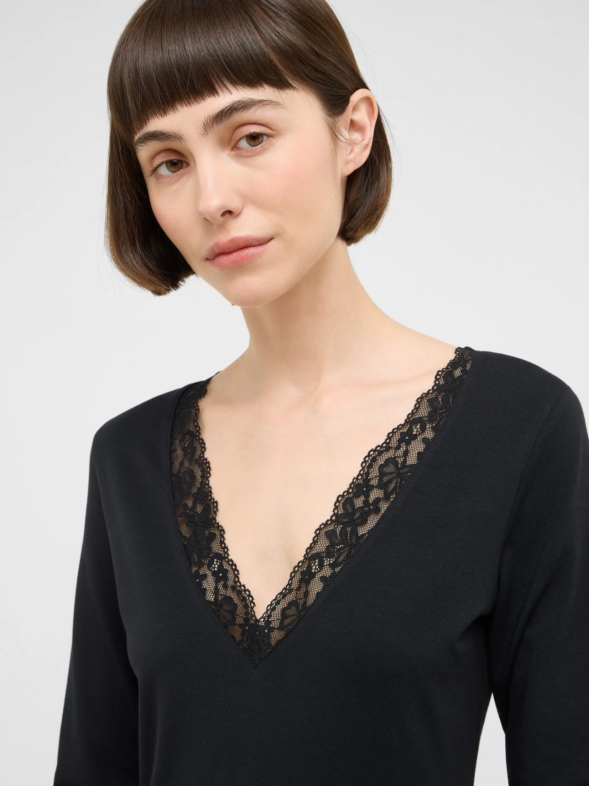 Mustang Damen Langarmshirt in schwarz - Ärmel: langarm