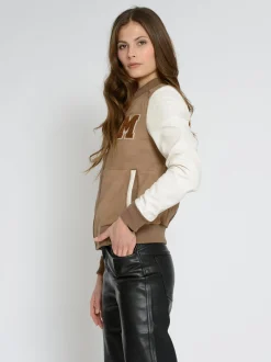 Mustang Damen Lederblouson in beige