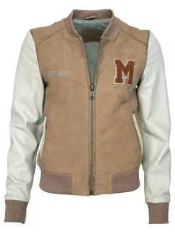 Mustang Damen Lederblouson in beige