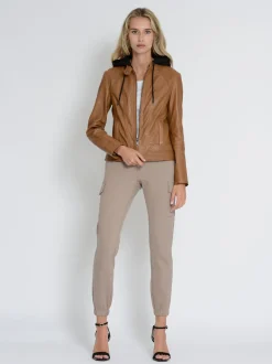 Mustang Damen Lederjacke in cognac