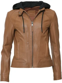 Mustang Damen Lederjacke in cognac