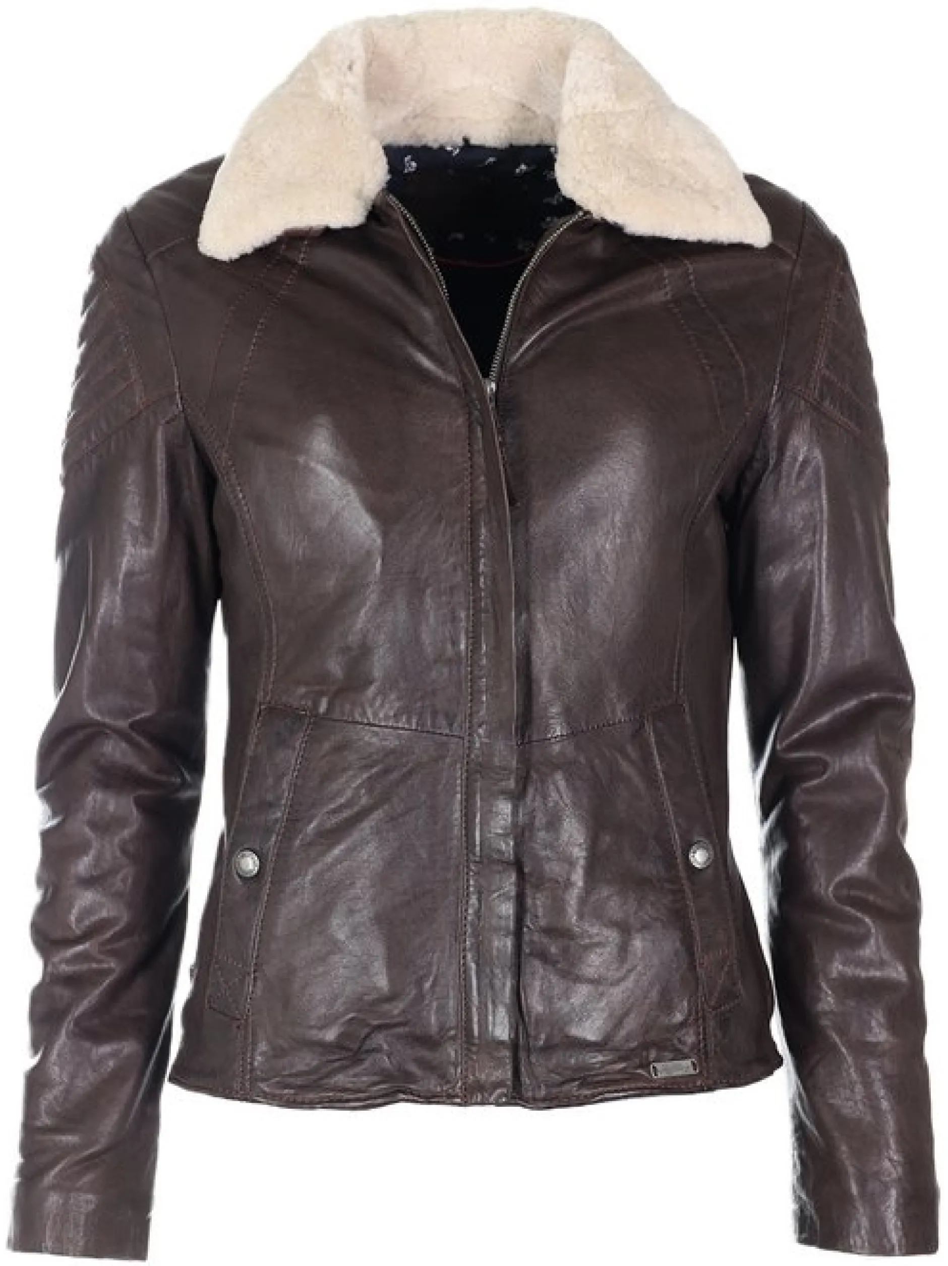 Mustang Damen Lederjacke in kastanie