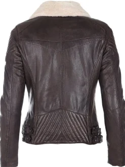 Mustang Damen Lederjacke in kastanie