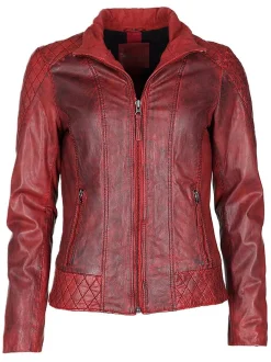 Mustang Damen Lederjacke in schwarz
