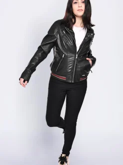 Mustang Damen Lederjacke in schwarz