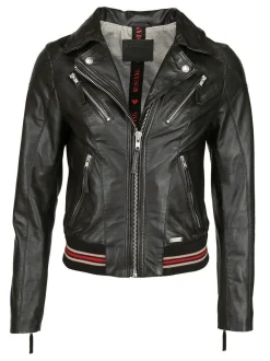 Mustang Damen Lederjacke in schwarz