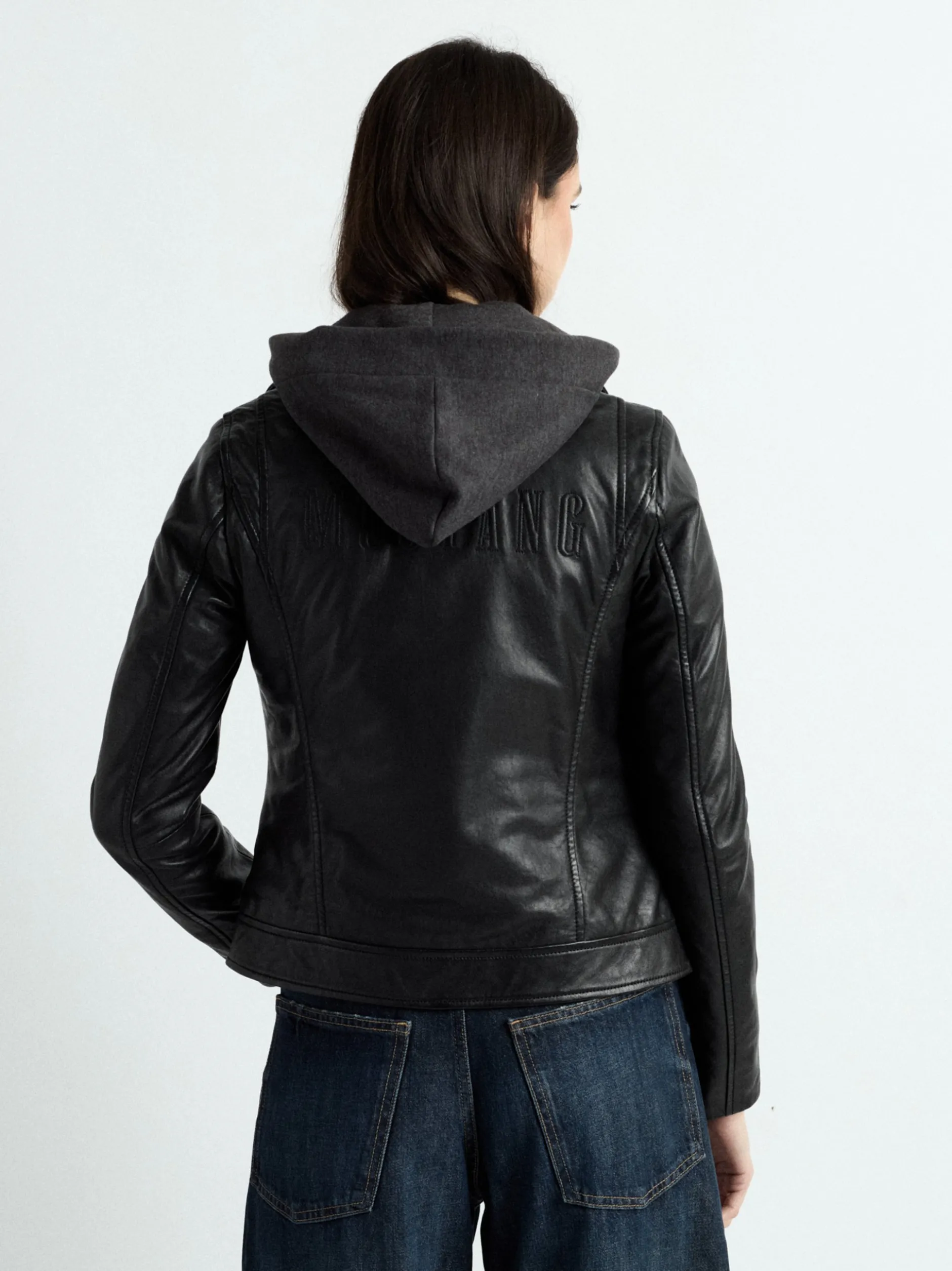 Mustang Damen Lederjacke in schwarz
