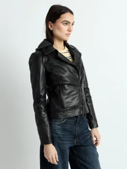 Mustang Damen Lederjacke in schwarz