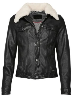 Mustang Damen Lederjacke in schwarz