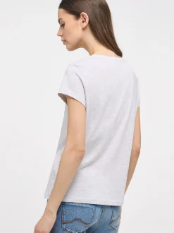Mustang Damen T-Shirt in grau - Ausschnitt: Rundhals